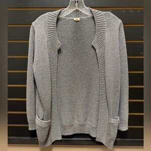 J.Crew Silver Gray Open Front Cardigan Sweater Size Small